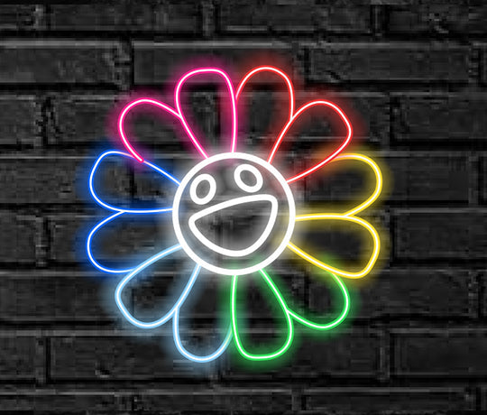 Sunflower Smiley Face Neon Sign