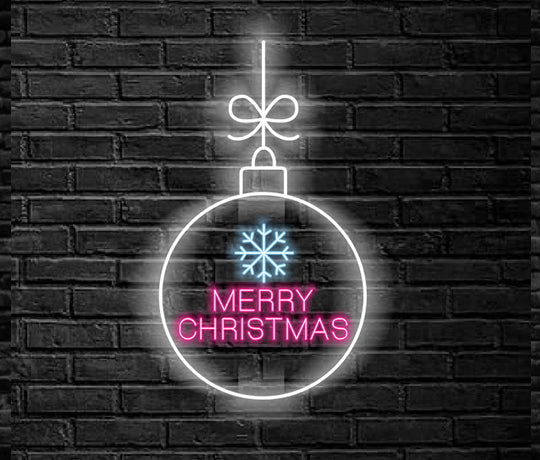 Merry Christmas with Snow LED Neon Signs